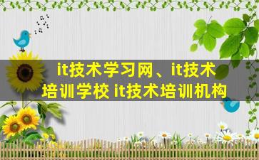 it技术学习网、it技术培训学校 it技术培训机构